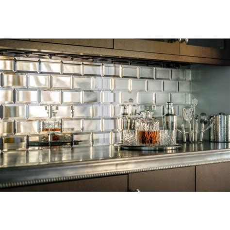 Backsplash Mirrored Tiles Kitchen Kitchen Ideas