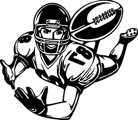 Best Football Player Clipart Black And White 21025