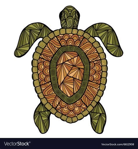 Stylized Turtle Style Zentangle Royalty Free Vector Image