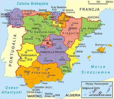 Populacja miasta wynosi około 3,3 mln, a całą ludność aglomeracji madrytu oblicza się na około 6. Hiszpania mapa polityczna - HiszpanskiW5minut