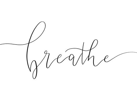 Breathe Lettering Quote Hand Lettering Procreate Quote Hand