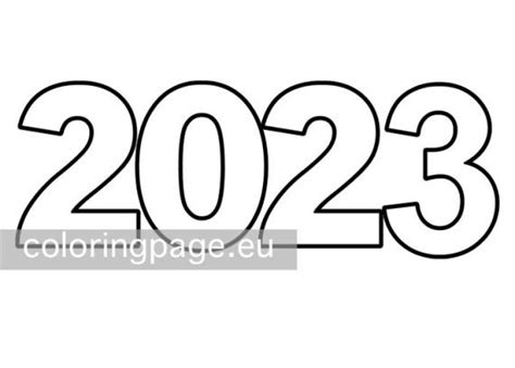 2023 Printable Numbers Coloring Page