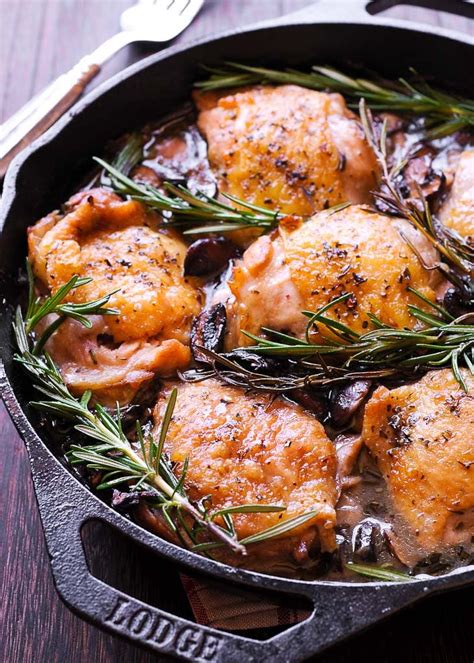 Pan With Oven Baked Chicken Thighs