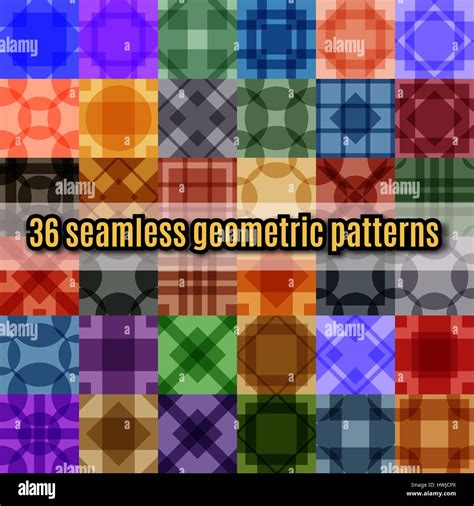 Set Of Seamless Geometric Patterns Colorful Abstract Backgrounds