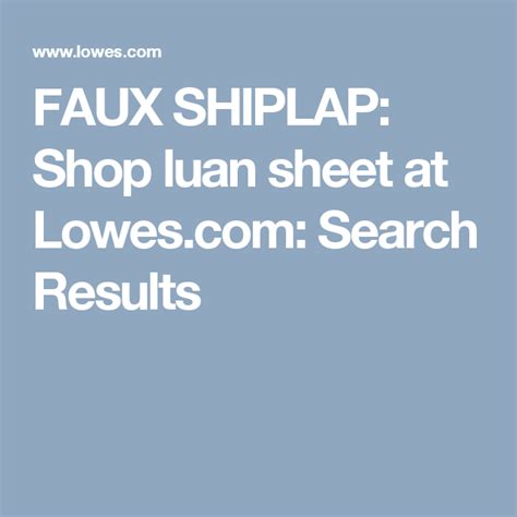 Faux Shiplap Shop Luan Sheet At Search Results Faux