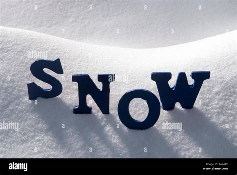 Blue Word Snow Stock Photo Alamy