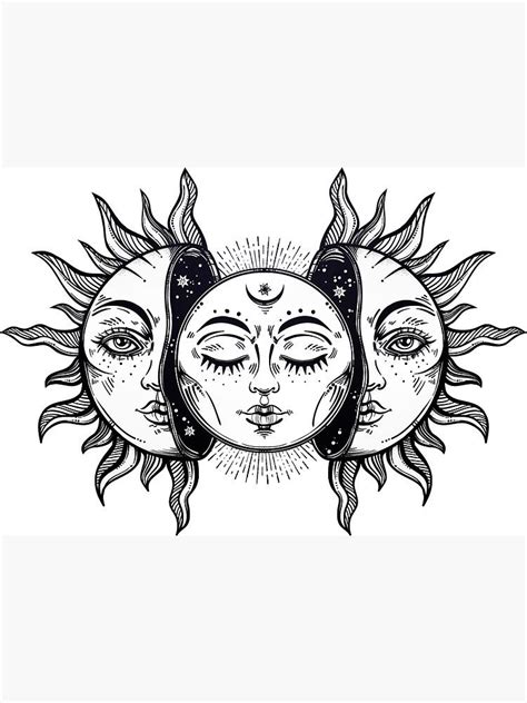 Vintage Solar Eclipse Sun And Moon Sticker By Magnetic Pajama Sun And