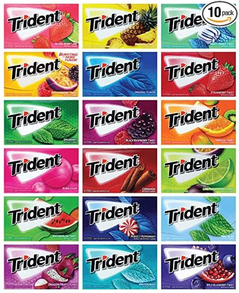 Niro Assortment Trident Chewing Gum Sampler Gum Variety Pack Sugar