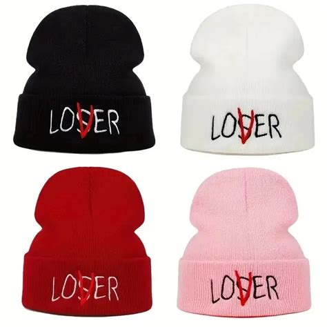 1pc Unisex Loser Embroidered Warm Hat Soft Fashion Hip Hop Winter Warm