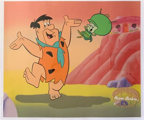 The Flintstones Fred And Great Gazoo Sericel Animation Art Cel