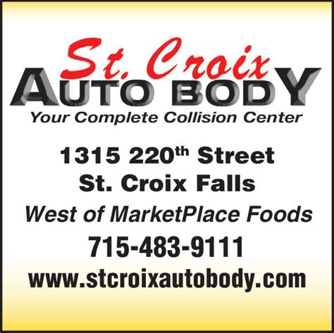 Wednesday August 22 2018 Ad St Croix Auto Body Osceola Sun