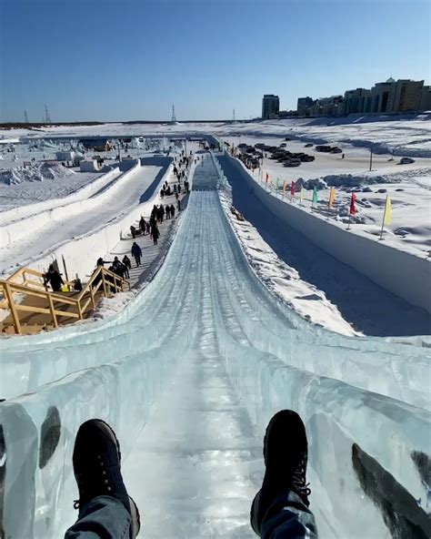Pov Riding An Ice Slide This Ice Slide Looks Like One Epic Ride ️🛝