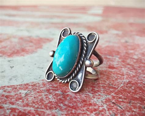 Old Pawn Turquoise Ring Native America Indian Jewelry Real Turquoise