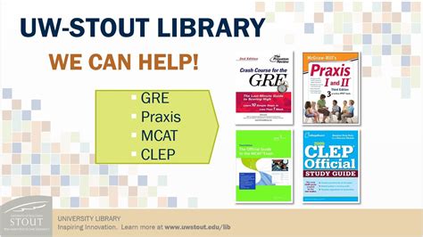 Uw Stout Library News Gre Praxis Mcat Clep