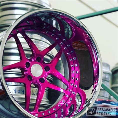 Custom Wheel Done In A Candy Raspberry Powder Coat Gallery Project