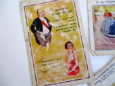 Vintage French Saucy Postcards Humorous Postcards Etsy