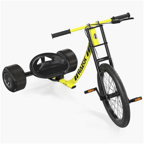 Razor Dxt Drift Trike Yellow Rigged 3d Model 99 Max Free3d