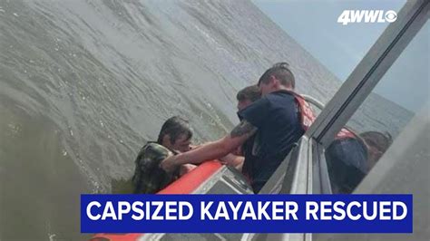 man rescued after kayak capsized youtube