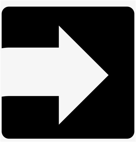 White Arrow Facing The Right Direction Inside A Square White Arrow