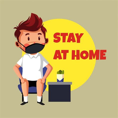 Premium Vector Stay At Home Illustration