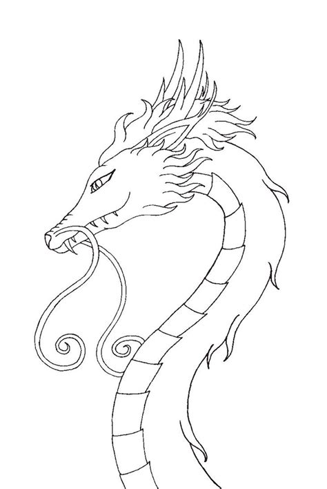 Dragon Head Lineart By Darkangel6021 On Deviantart