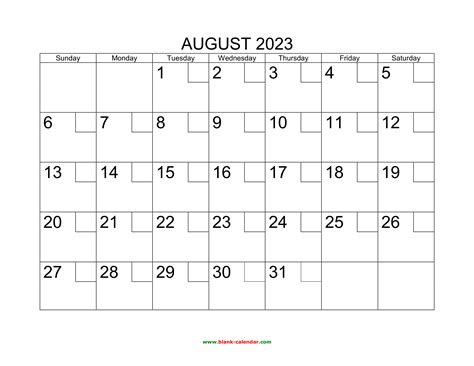 Free Download Printable August 2023 Calendar With Check Boxes
