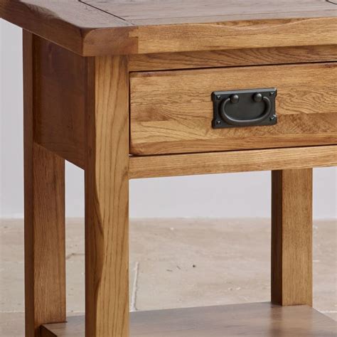 Original Rustic Solid Oak 1 Drawer Bedside Table