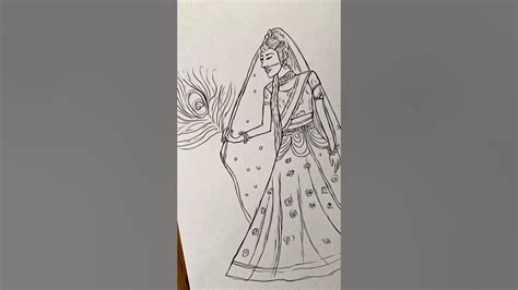 Radha Rani Drawing How To Draw Radha Ji Radheradhe Shorts