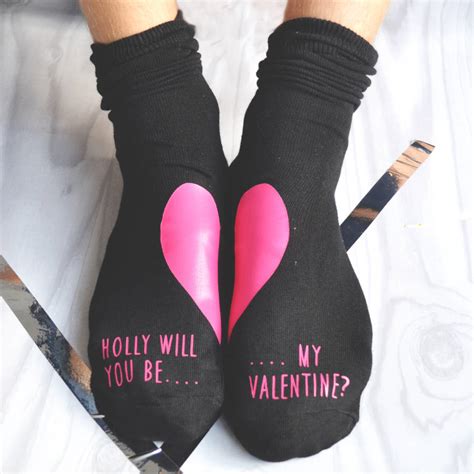 Will You Be My Valentine Personalised Socks By Solesmith