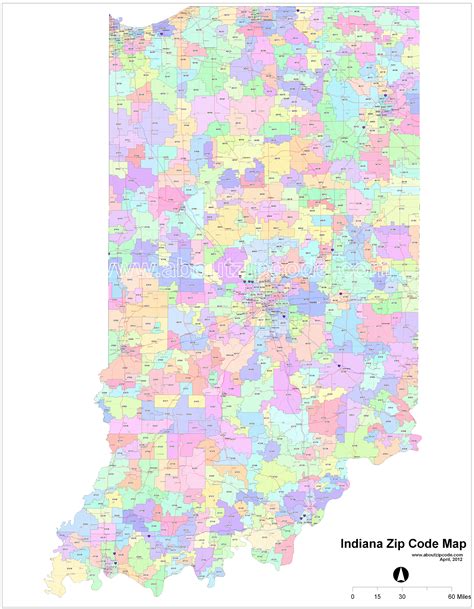 Indiana In Zip Code Map
