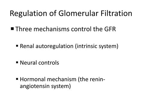 Ppt Regulation Of Glomerular Filtration Powerpoint Presentation Free
