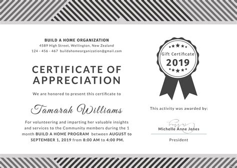 Free Volunteer Certificate Of Appreciation Template In Adobe Photoshop