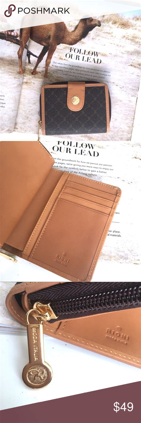 ️ Rioni Italian Wallet Wallet Wallet Small Solid Brown