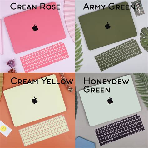 Cute Macbook Case Candy Color Matte Hard With Logo Keyboard Etsy