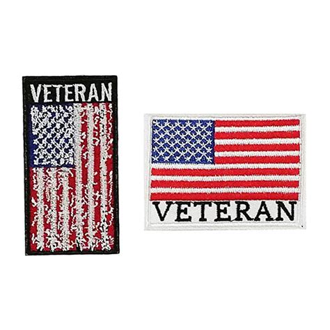 2pcs Set Us Military Veteran Embroidered Iron On Sew On