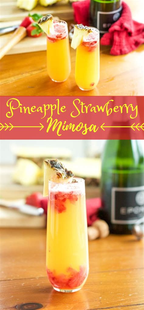 Pineapple Strawberry Mimosas Drinks Amazingrecipes Strawberry