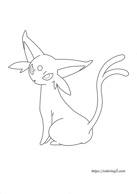 Pokemon Eevee Evolutions Espeon Coloring Pages 2 Free Coloring
