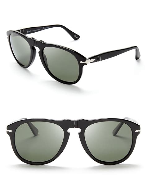persol suprema polarized retro keyhole sunglasses in black for men lyst