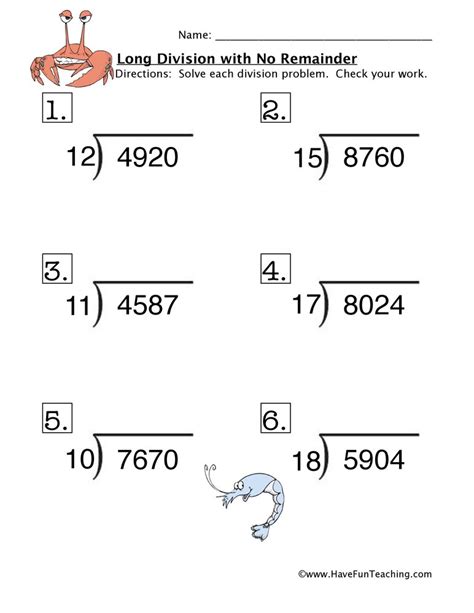 Long Division No Remainders Worksheet By Teach Simple