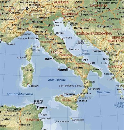 Cartina Dell Italia Fisica