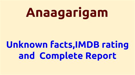 Anaagarigam Movie Imdb Rating Review Complete Report Story Cast Youtube