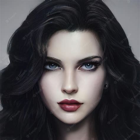 premium photo beautiful portrait brunette woman black hair beauty black dyed hair girl closeup