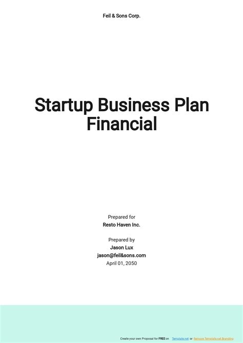 Startup Business Plan Pdf Templates Free Download Template Net