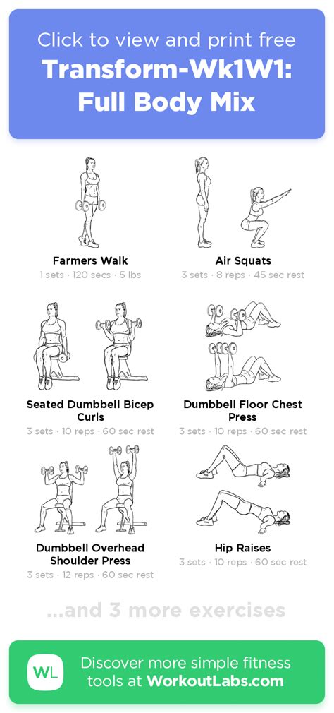 Full Body Mix Click To View And Print This Illustrated Exercise Plan