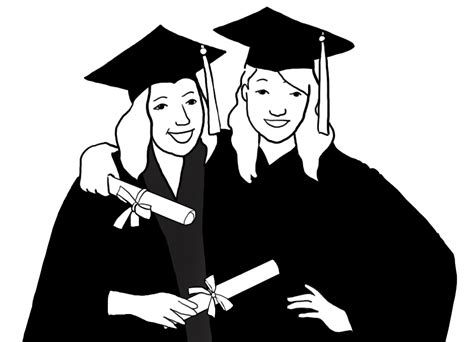 Graduation Ceremony Black And White Square Academic Cap Clip Art