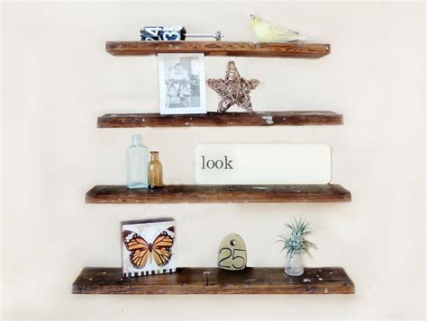 Rustic Wall Shelf Set Of 4 Reclaimed Wood Floating Shelves