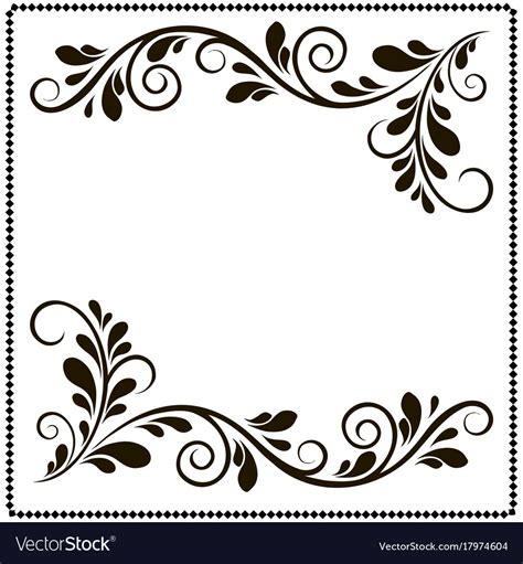 Hotmen Frame Simple Flower Border Design Black And White