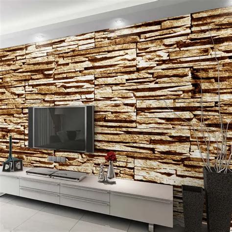 Buy Home Decor Wall Papers 3d Brick Stone Photo