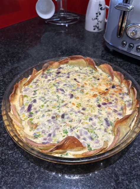 Herby Quiche With A Potato Crust Pinch Of Nom