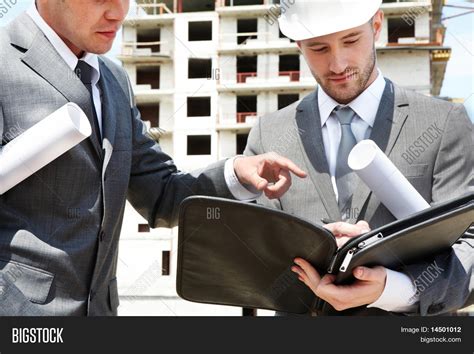 Portrait Two Builders Image And Photo Free Trial Bigstock